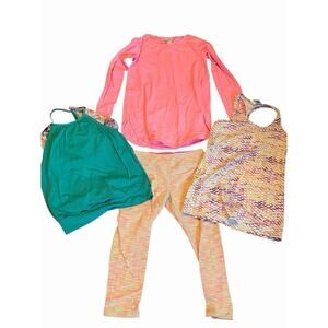 Ivivva Lululemon 4 Piece Lot •Girl 12• Tanks Tops Leggings Swiftly ~ M